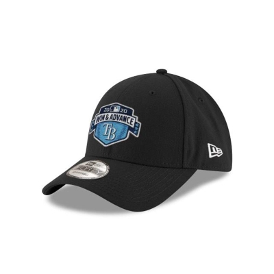 Black Tampa Bay Rays Hat - New Era MLB League Division Series Locker Room 9FORTY Adjustable Caps USA2195468